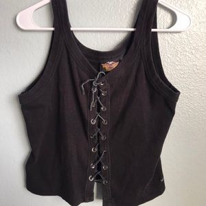 harley davidson lace up tank top